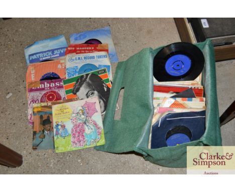 A bag of vintage 45rpm records