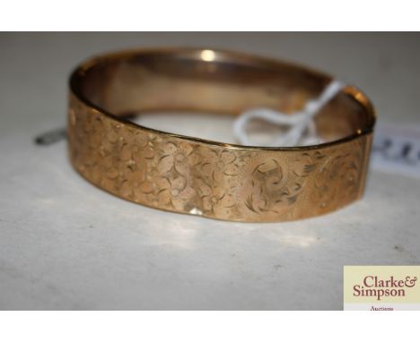 A 9ct gold snap bangle, 22 grams