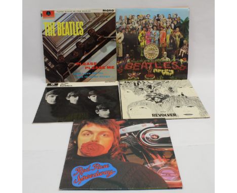 5 x Beatles related LP's to include Please Please Me and With The Beatles (both Y/B), Revolver US pressing, Sgt. Pepper 1971 