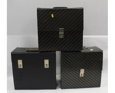 Three cases of 12" singles and LPs to include Michael Jackson, A-HA and Duran Duran. 