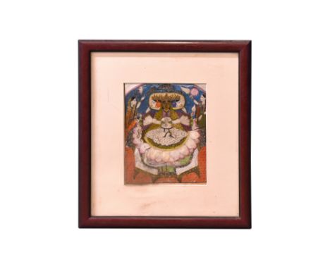 A SEATED PORTRAIT OF THE FIVE-FACED (PANCHAMUKHA) HINDU GODDESS, GAYATRI, MOTHER OF THE VEDAS Possibly Kangra or Nurpur in Ka