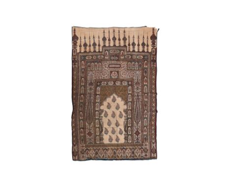 A KALAMKARI COTTON HANGING WITH MIHRAB NICHE Possibly Deccan, Central India for the Persian export market, mid to late 19th c