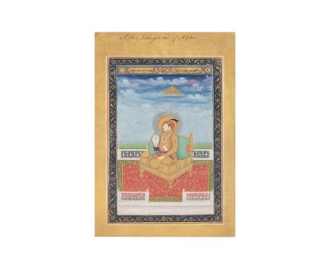 A LOOSE INDIAN COURTLY ALBUM WITH ENTHRONED PORTRAITS OF MUGHAL EMPERORS AND THEIR ANCESTORS PROPERTY FROM AN IMPORTANT PRIVA