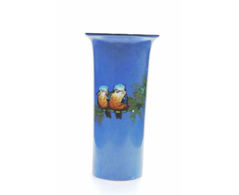 Wilkinson vase with Kookaburras 19.5cm high. Crazing.