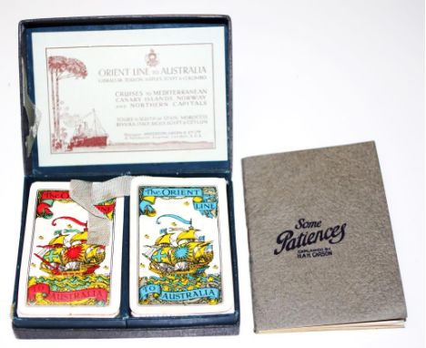 Set vintage Orient Line to Australia playing cards 2 cased sets of 'Orient Line to Australia' playing cards, in original pres