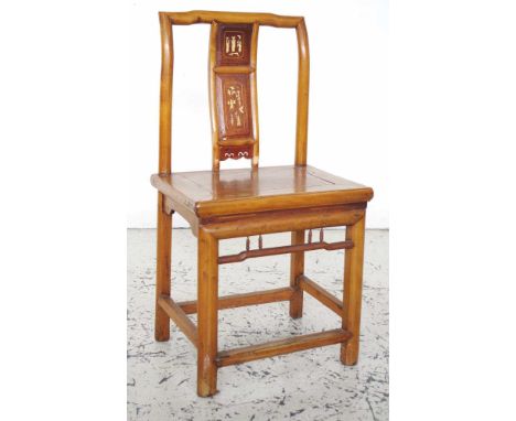 Vintage Chinese inlaid chair 49cm wide, 39cm deep, 92.5cm high approx