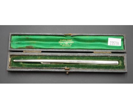 Cased vintage Sampson Mordan silver dip-in pen in original Hardy Brothers fitted leather case, silver pen engraved for 'Dorot
