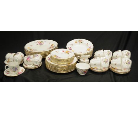 Royal Crown Derby 'Derby Posies' dinner set comprising: 8 dinner plates, 8 entree plates, 8 side plates, 8 soup bowls, 8 teac