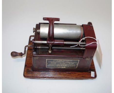 Edison Gem phonograph Model D, SN348482, (27 January 1907), no reproducer, cover or horn, (21)