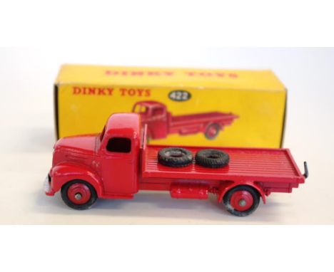 Dinky Toys Red Fordson Thames Flat Truck in original box, length 11cm approx