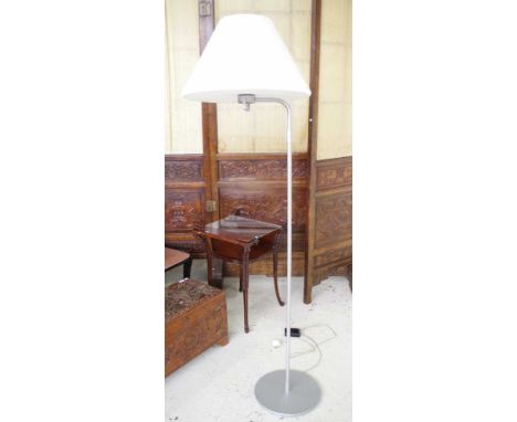 Mid-century electric standard lamp rare grey painted metal framed column, and weighted base, electric standard lamp, with ori