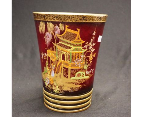 Large Carltonware rouge royale "Mikado" vase height 19cm approx