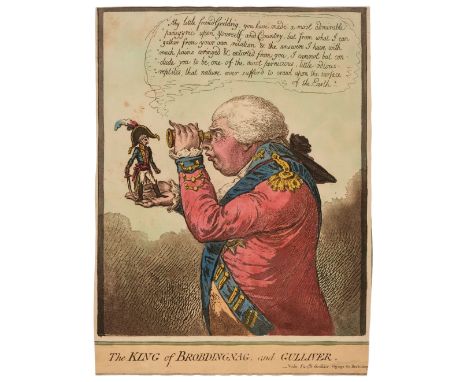 * Gillray (James). The King of Brobdingnag and Gulliver [H. Humphrey, June 26th 1803], etching with aquatint on wove, contemp