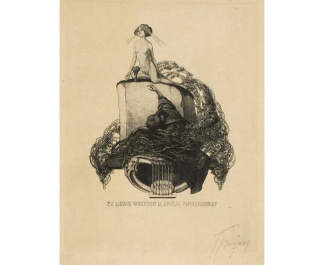 * Bayros (Franz von, 1866-1924). A collection of 29 bookplates for Ameila Fahrenhorst, Hedwig Wollf-Adolphi, Gerhard Wunderli
