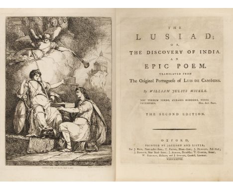 Mickle (William Julius, editor and translator). The Lusiad; or, The Discovery of India. An Epic Poem. Translated from the Ori