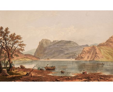 Pyne (James Baker). The Lake Scenery of England, with a descriptive letterpress by Llewellynn Jewitt, F. S. A., 2 volumes, de