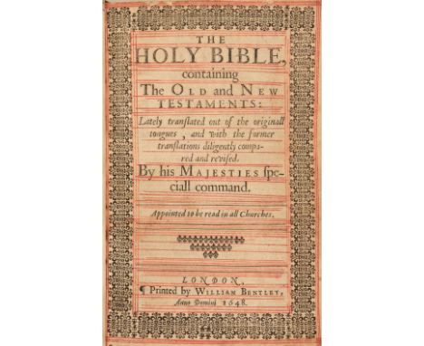 Bible [English]. The Holy Bible, containing the Old Testament and New Testaments: Lately translated out of the original tongu