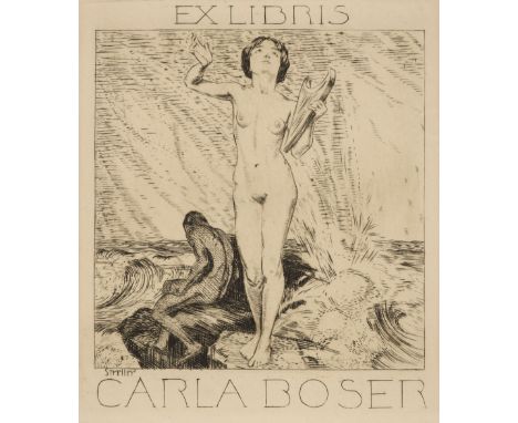 * Streller (Carl, 1889-1967). A collection of 23 ex-libris for Carla Boser, Richard Preusse, Paul Leuschner, Emil Leuschner, 
