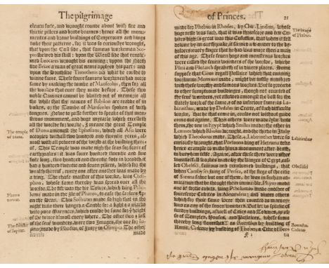Lloyd (Lodowick). The Pilgrimage of Princes, penned out of sundry Greeke and Latine aucthours, London: printed by [J. Charlew