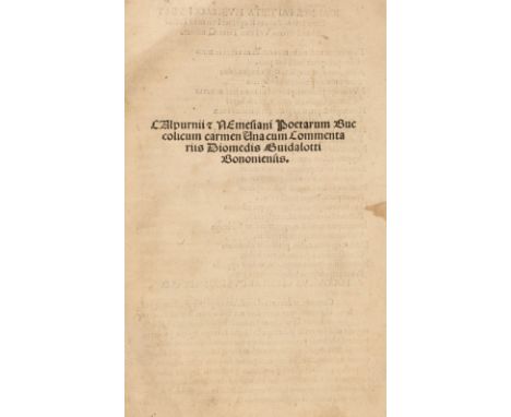 Calpurnius (Titus and Nemesianus, Marcus Aurelius Olympius). Calpurnii &amp; Nemesiani Poetarum Buccolicum carmen Una cum Com