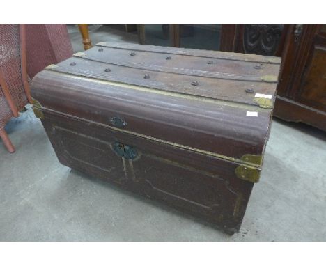 A tin trunk