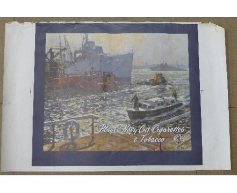 A chromolithograph print, Players Navy Cut Cigarettes and Tobacco, King's Stairs, Portsmouth Dockyard, designed by David Cobb