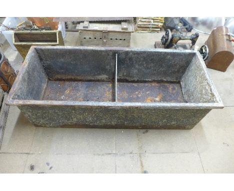 A galvanised double trough