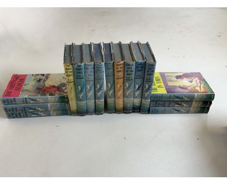 The Abbey Girls series by Elsie J Oxenham. Fifteen hardback books with dust jackets in the Collins seagull edition. Some firs
