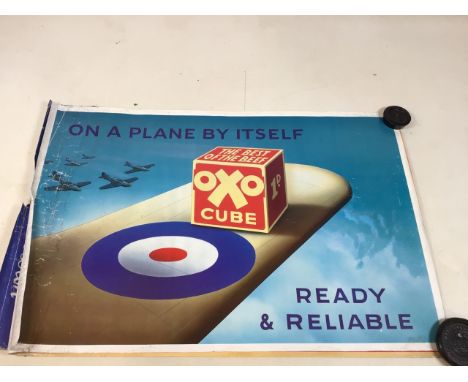 Four vintage style oxo posters includes On a plane by itself, For Winter Health and others - see photos. Also wo5 a Redbreast