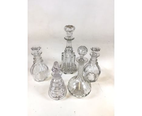 Five decanters comprising an octopus decanter and others 
