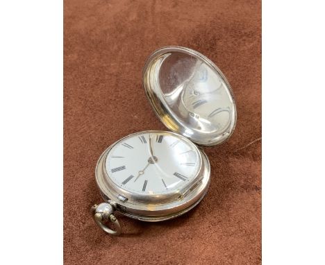 A silver full hunter pocket watch, London hallmark. 