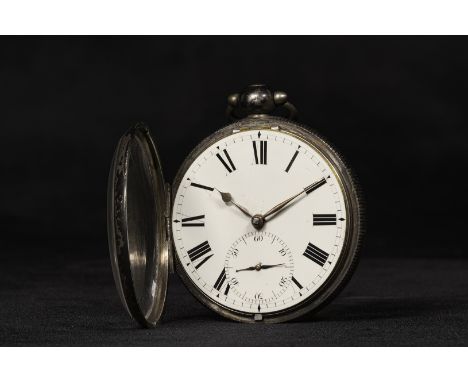 A 19th century silver cased pocket watch with movement by John Moore & Sons, Clerkenwell, London. Fusee movement engraved wit