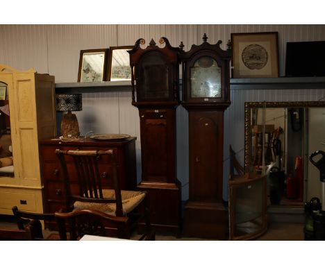 An oak grandfather clock case
