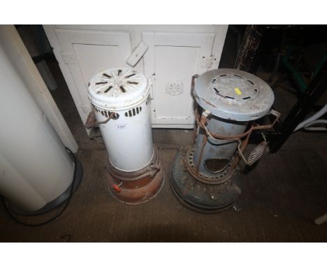 Two vintage metal heaters 