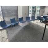 (7qty) Andreu World Lineal Comfort Stools Blue