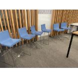 (6qty) Andreu World Lineal Comfort Stools Blue