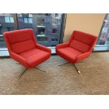 (2qty) Naughtone Hush Low Lounge Chair Red