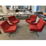 (4qty) Naughtone Hush Low Lounge Chair Red