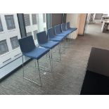 (6qty) Andreu World Lineal Comfort Stools Blue