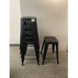 (6qty) Tolix Counter Stools Black 25"H