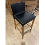 (6qty) Blu Dot Faux Black Leather Barstools