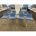 (8qty) Andreu World Lineal Comfort Stools Blue