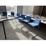 (6qty) Andreu World Lineal Comfort Stools Blue