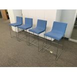 (4qty) Andreu World Lineal Comfort Stools Blue
