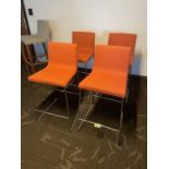(4qty) Andreu World Lineal Comfort Stools Orange