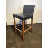 (4qty) Blu Dot Faux Black Leather Barstools
