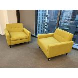 (2qty) Thrive "Fred Chair" Lounge Chairs Yellow