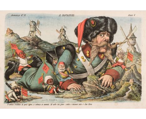 Russo-Turkish War. A Collection of 9 Maps, circa 1878, including Grossi (Augusto). Gli Strategici [and] Il Pantagruel, publis