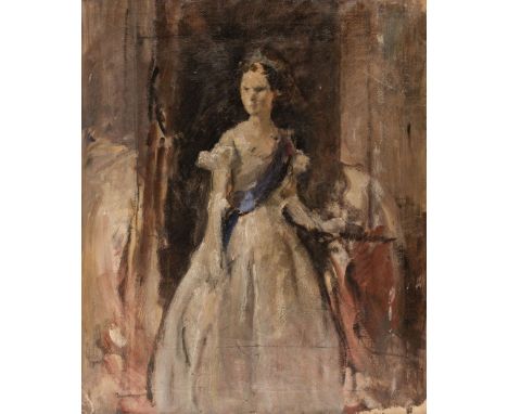 AR  * Webster (Walter Ernest, 1878-1959). Princess Elizabeth as Royal Lady of the Garter, circa 1947, oil on canvas preparato