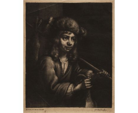 * Vaillant (Wallerant, 1623-1677). Young Hunter, mezzotint on laid paper, published by I Covens and C Mortier, plate size 27.